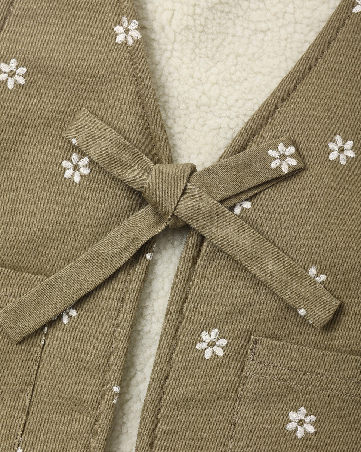 Utility Vest Embroidered Daisies