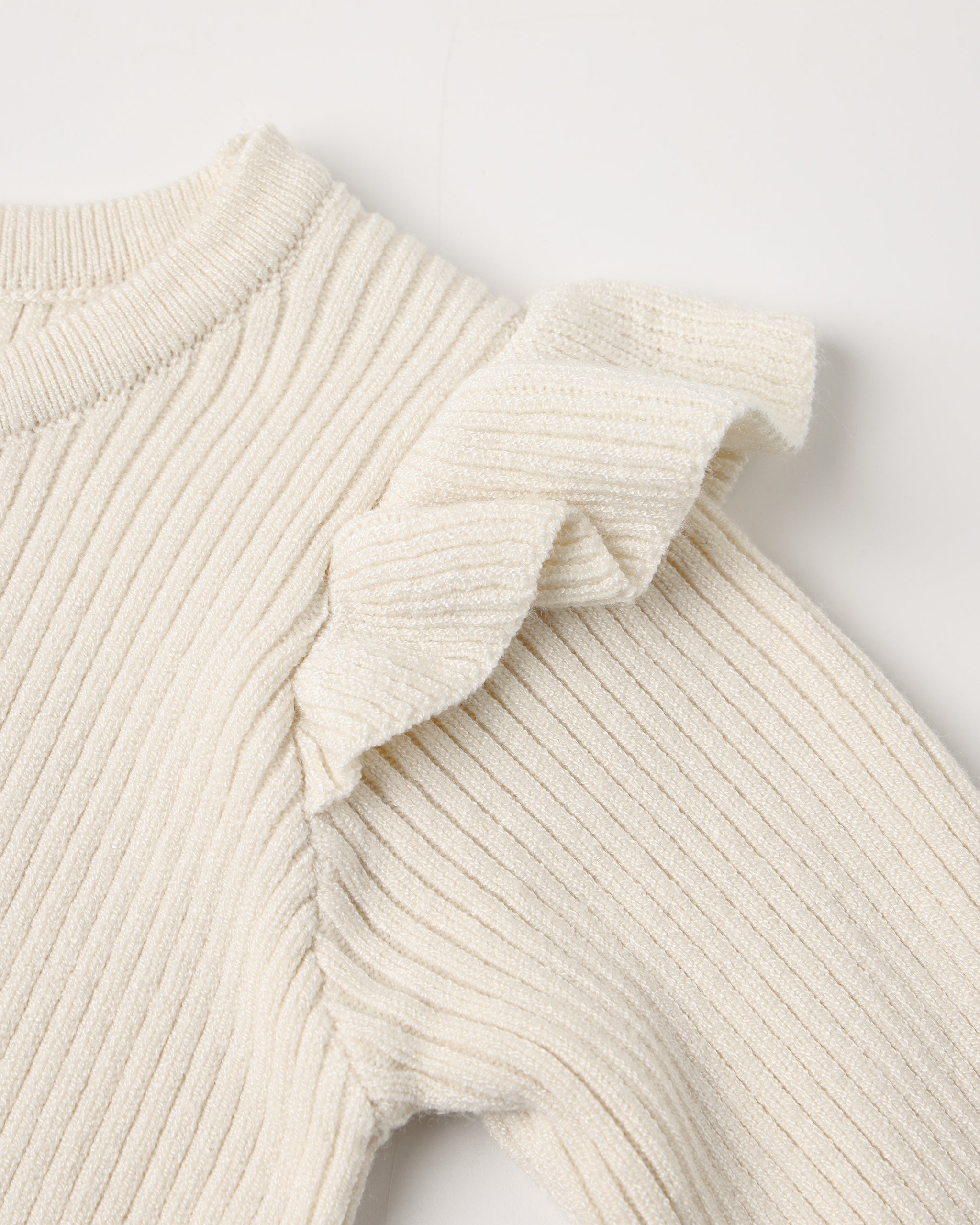 Shoulder Ruffle Bodysuit Natural