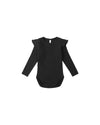 Shoulder Ruffle Bodysuit || Black