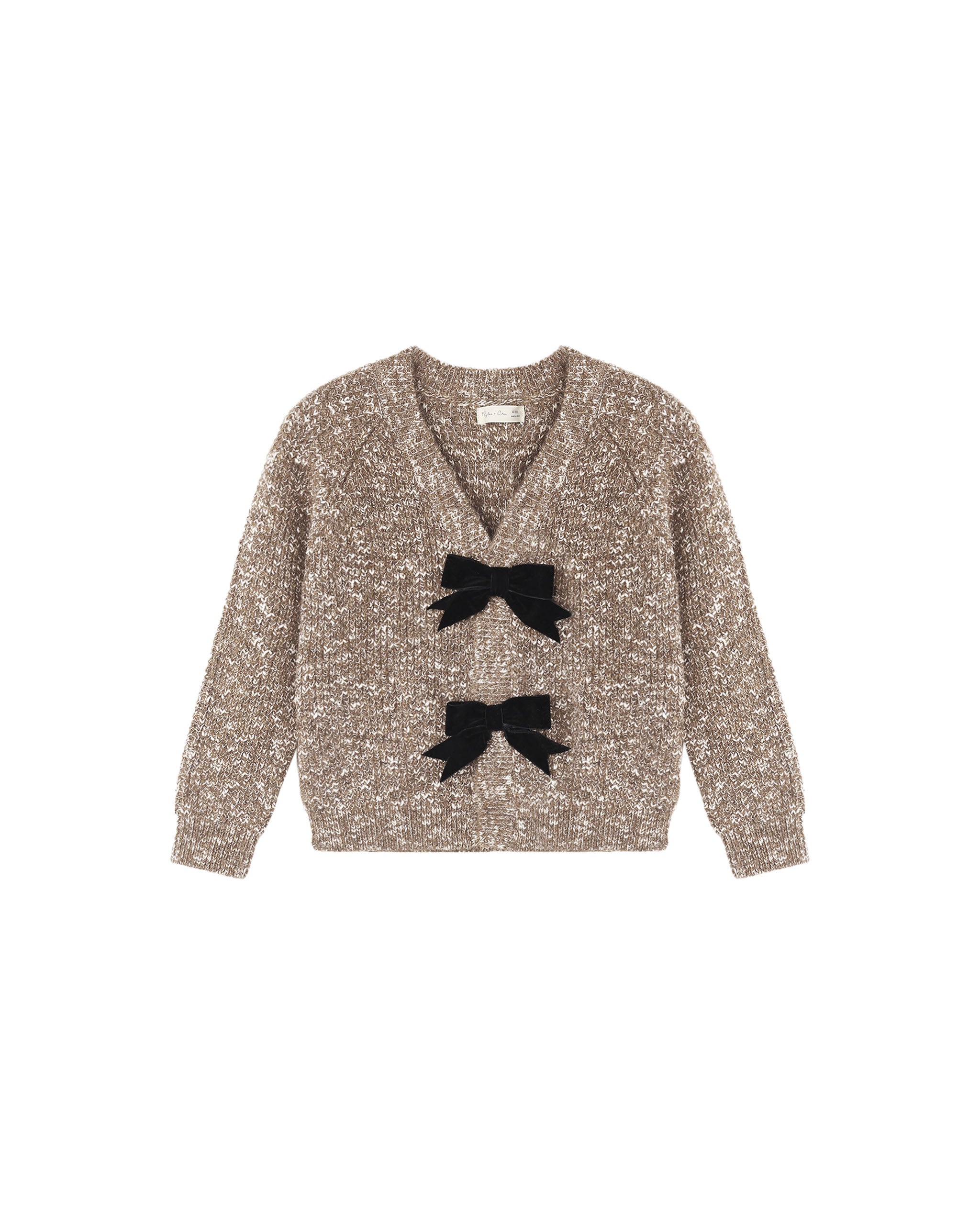 Bow Cardigan Heathered Stone