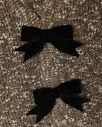 Bow Cardigan Heathered Stone