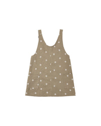 V-Neck Overall Dress Embroidered Daisies