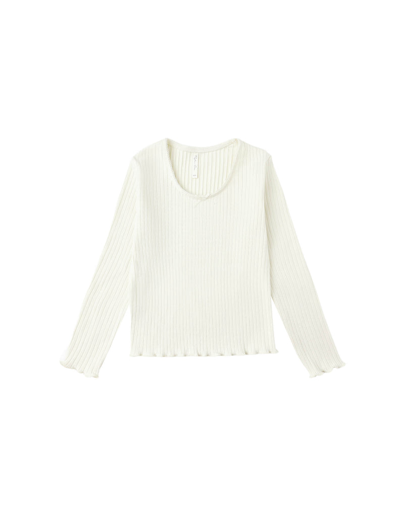Ribbed Long Sleeve || Ivory