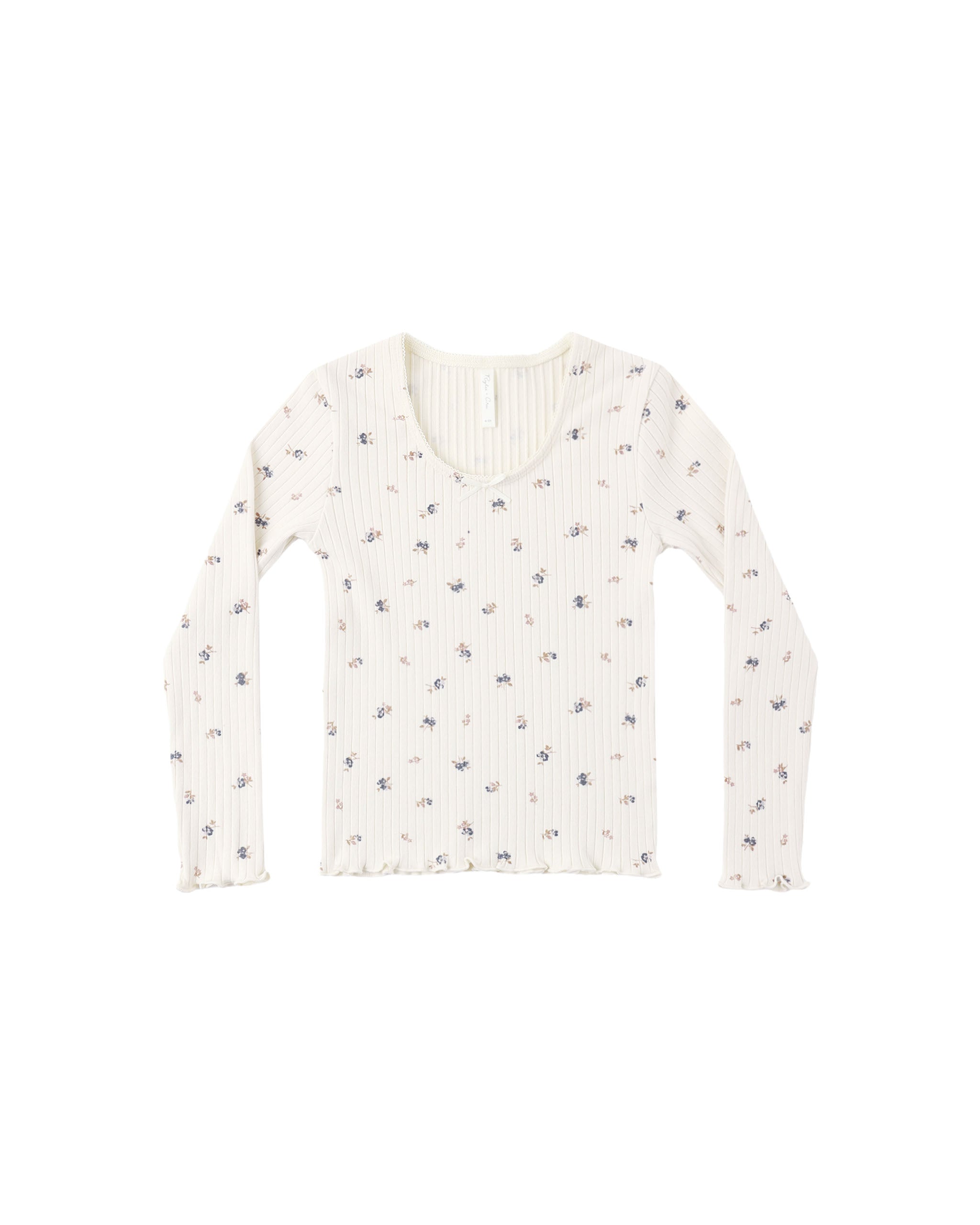 Ribbed Long Sleeve Natural Ditsy