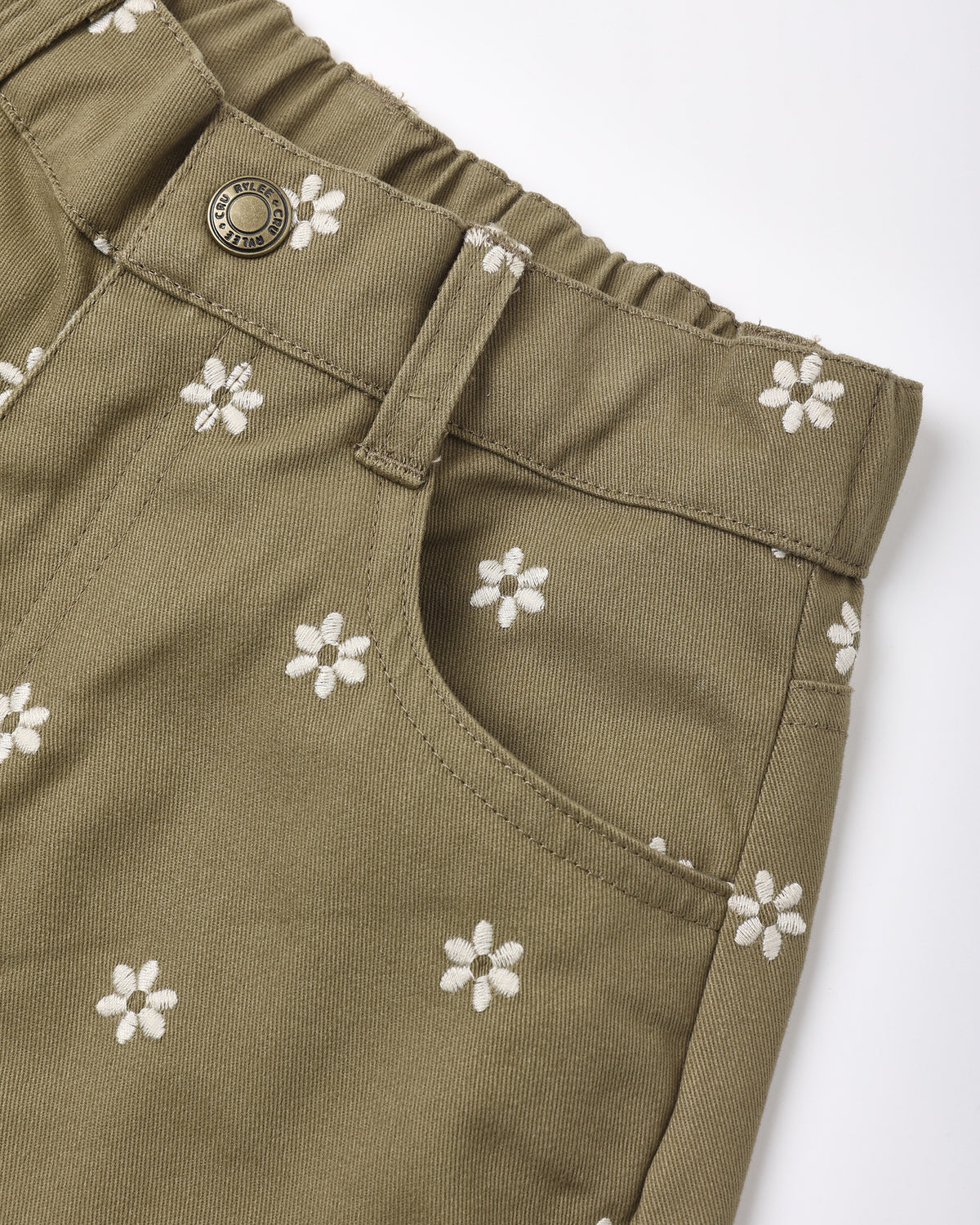 Barrel Pant Embroidered Daisies