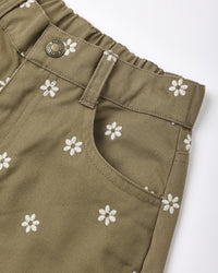 Barrel Pant Embroidered Daisies