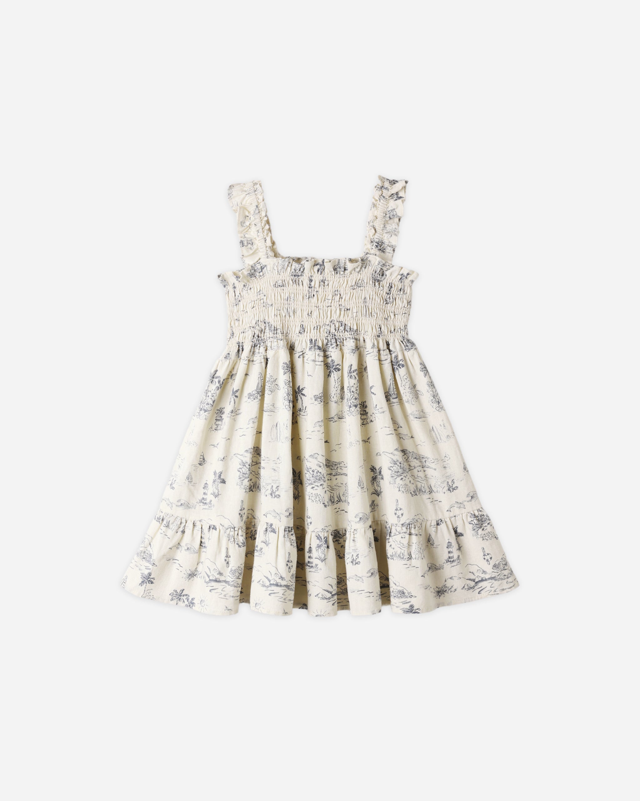 Sutton Dress || Ocean Toile