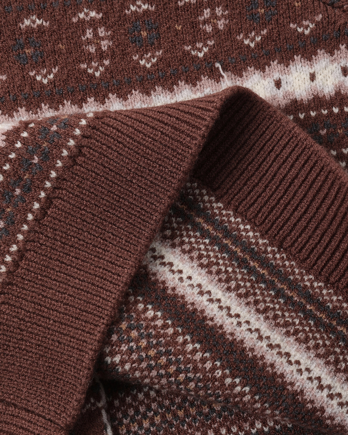 Fair Isle Cardigan Mulberry Stripe