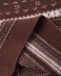 Fair Isle Cardigan Mulberry Stripe