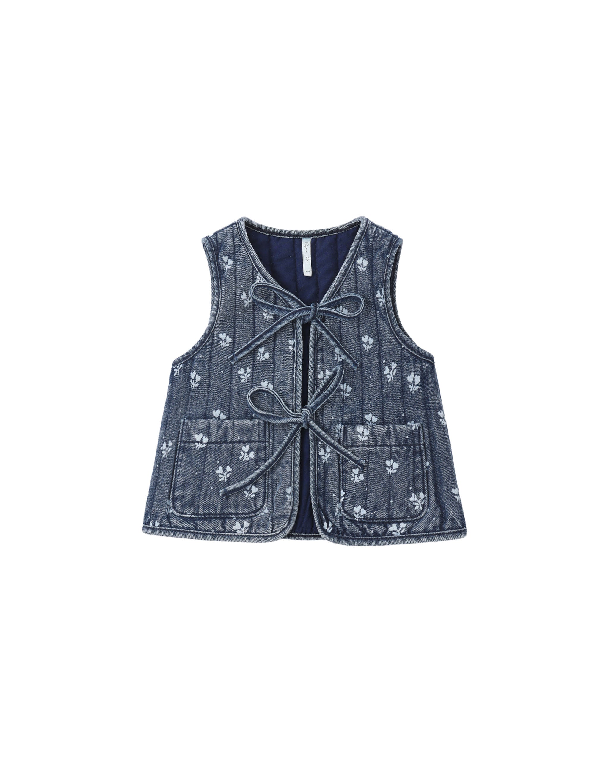 Denim Vest Heart Ditsy