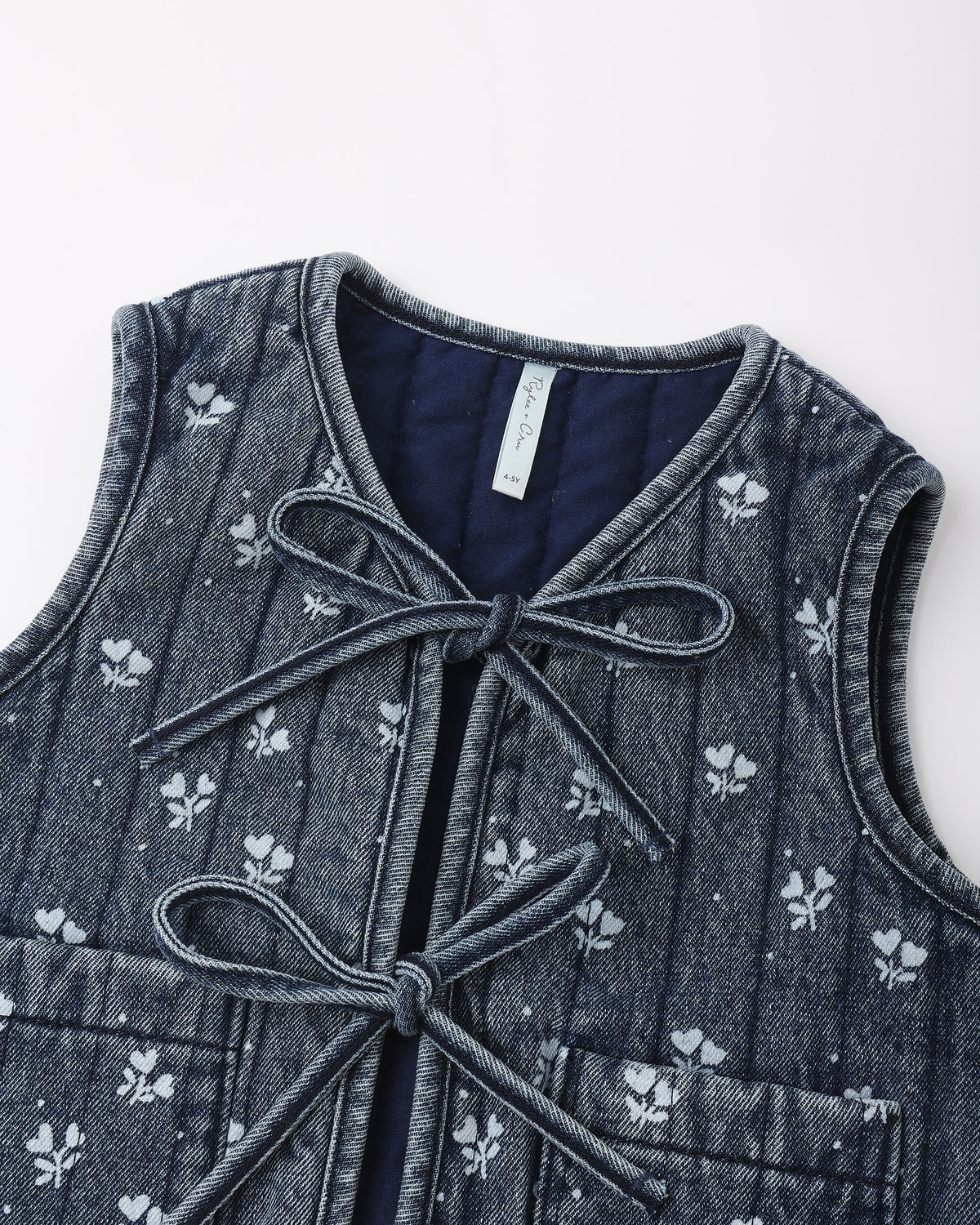 Denim Vest Heart Ditsy