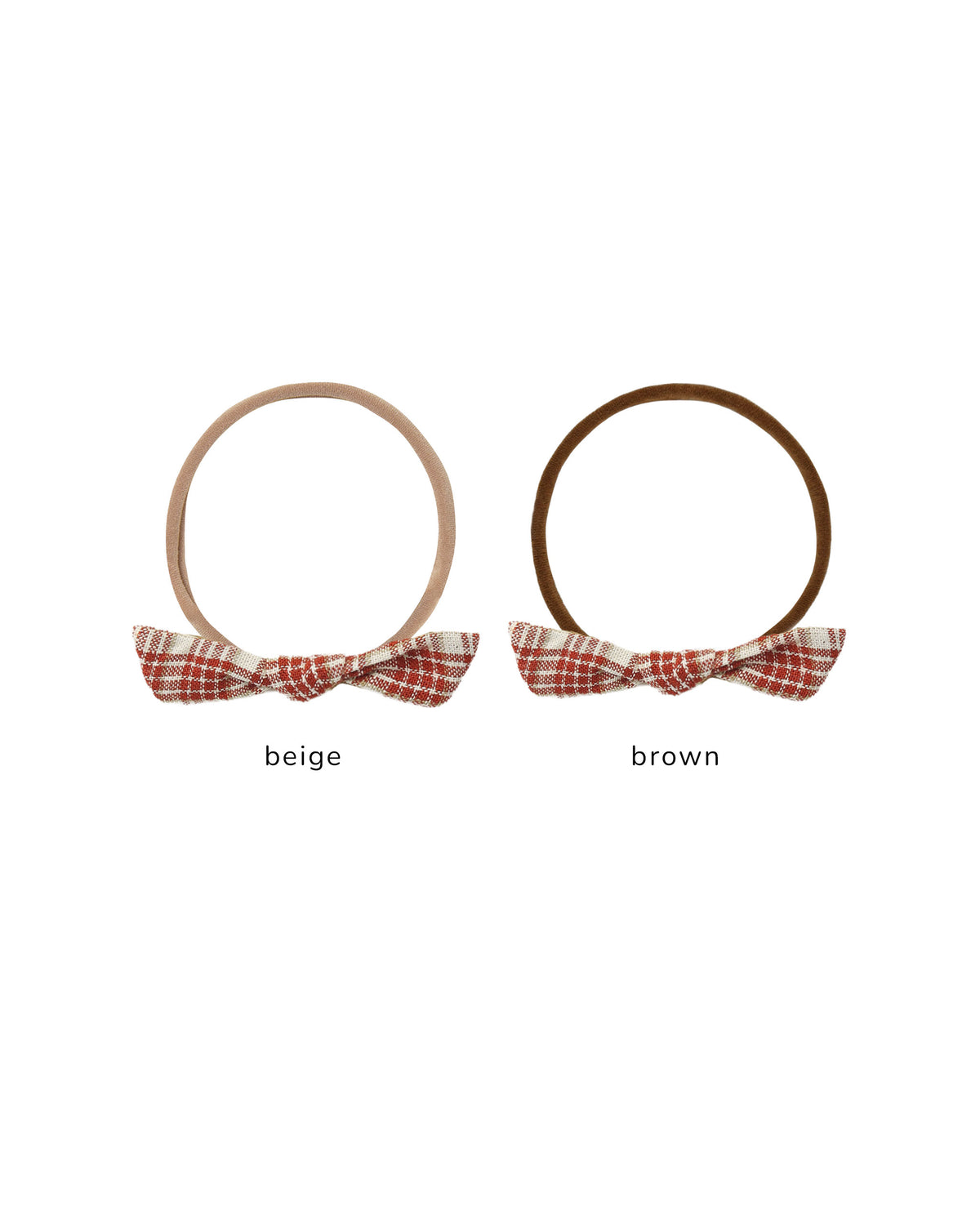 Beige Little Knot Headband | Vintage Plaid