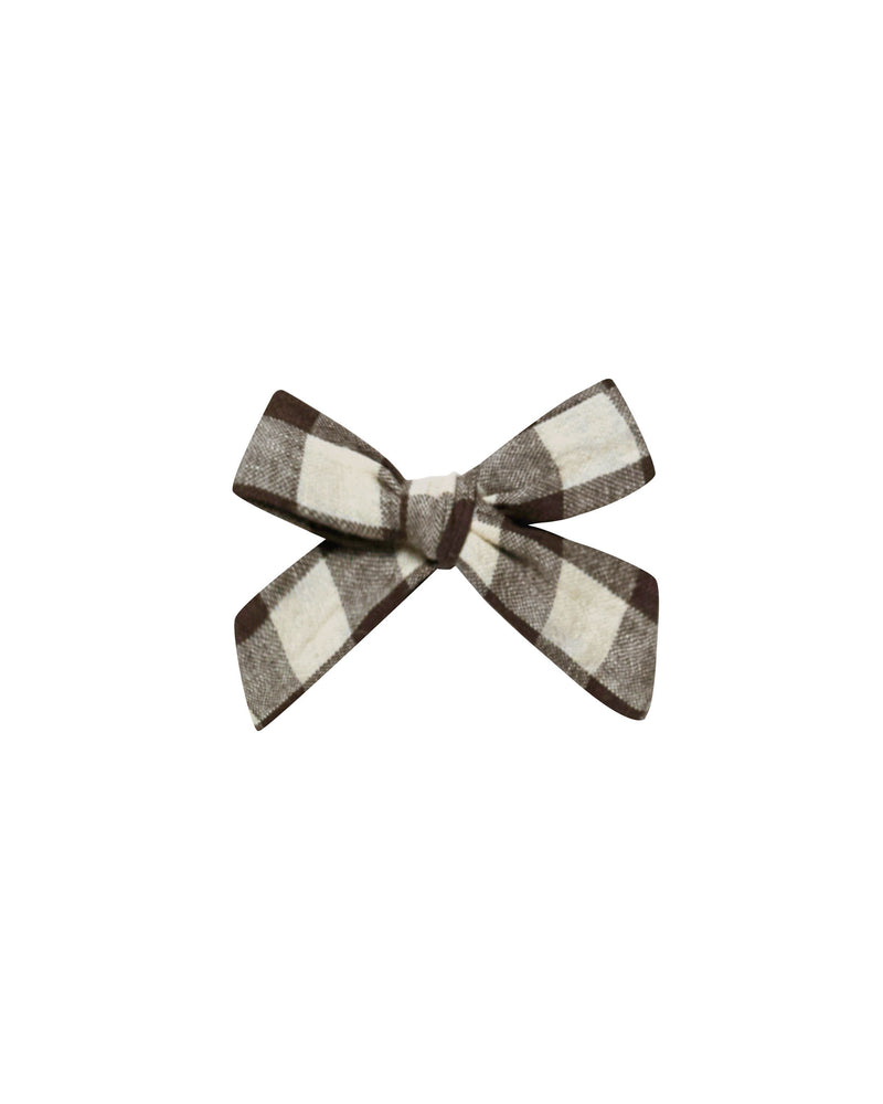 Girl Bow | Charcoal Check