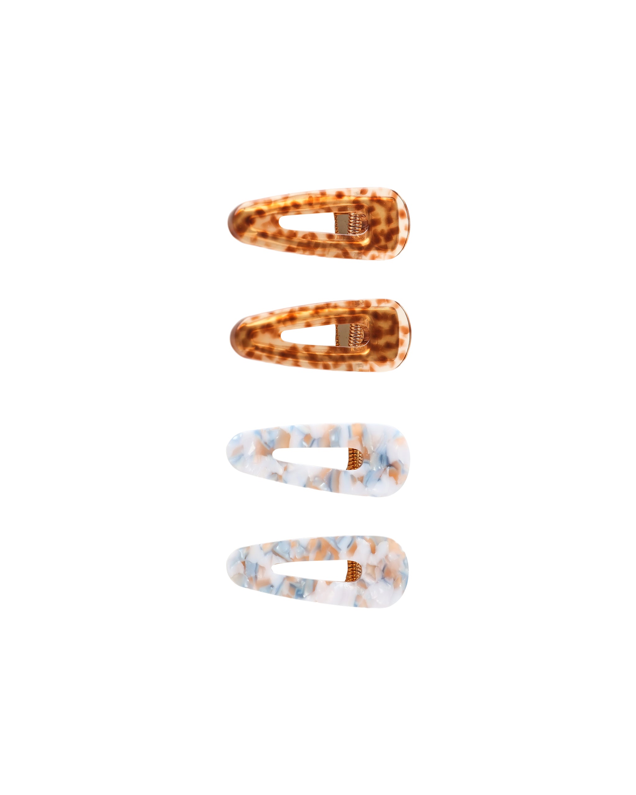 Slider Clip, Pack of 4 | Brown, Blue Tortoise