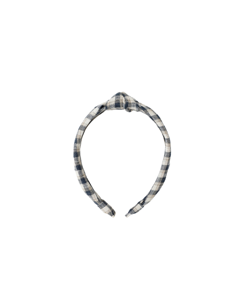 Knotted Headband | Navy Check