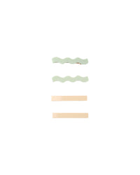 Wavy Clip Set Sage, Natural