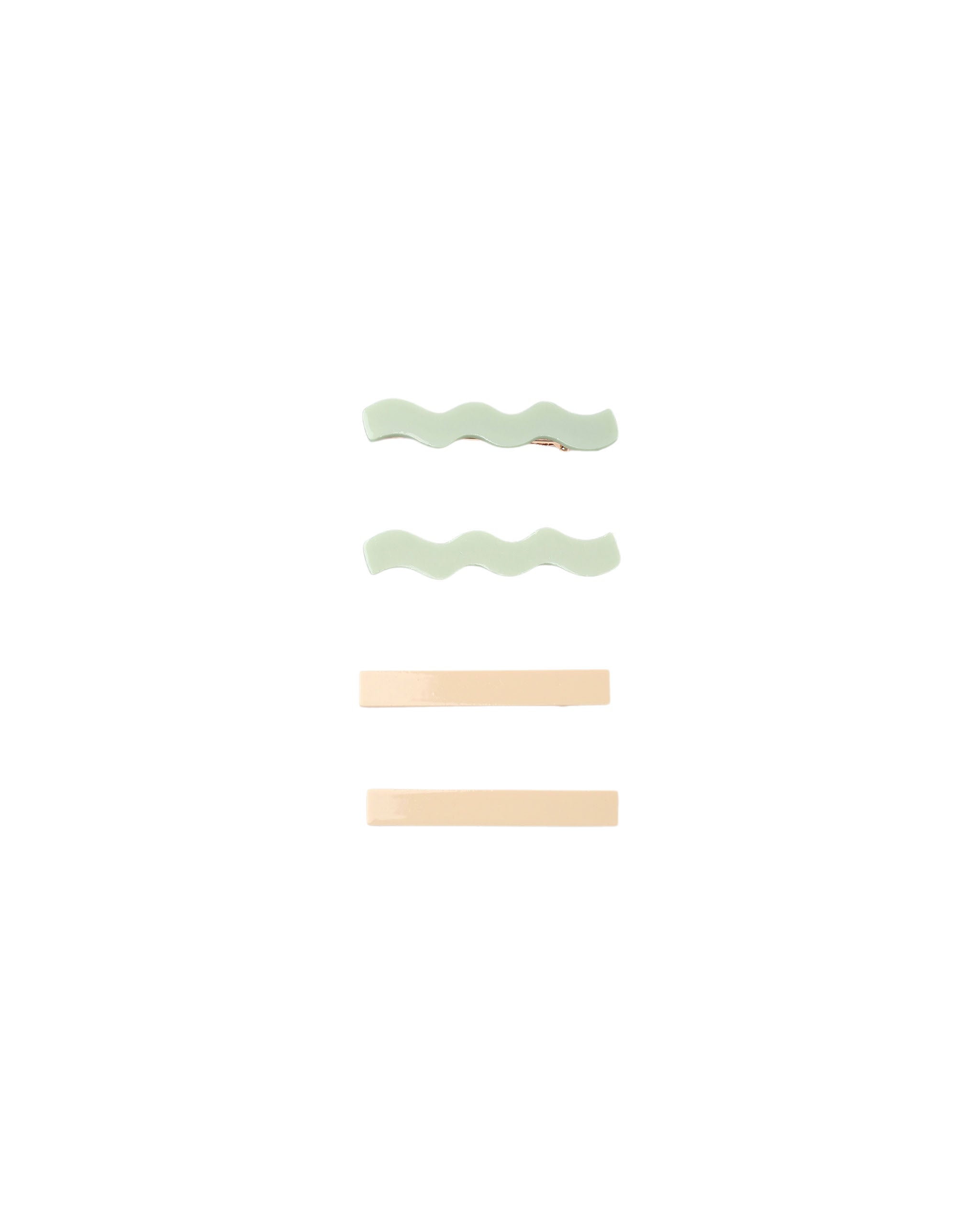 Wavy Clip Set Sage, Natural