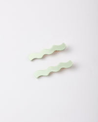 Wavy Clip Set Sage, Natural