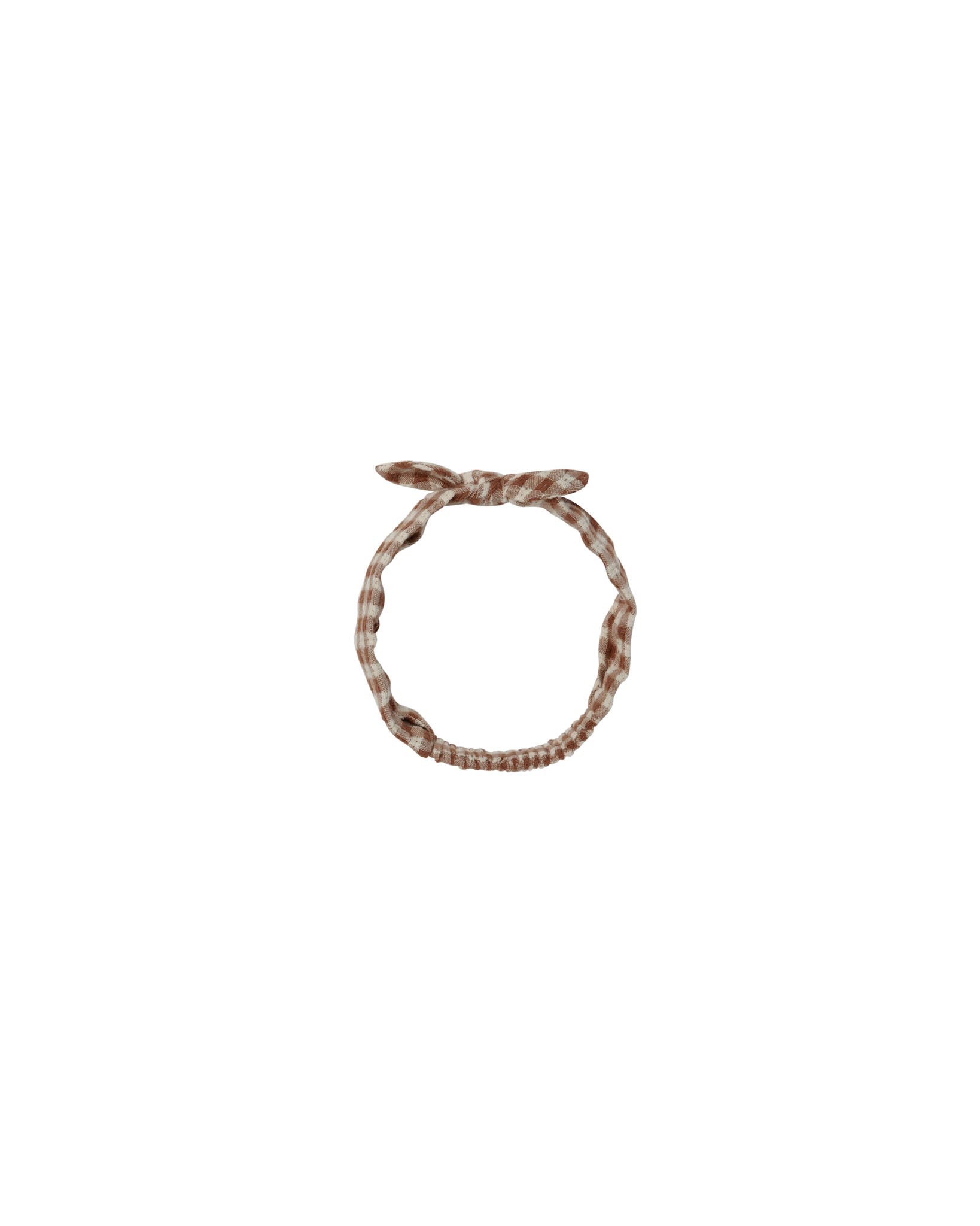 Baby Bow Headband | Brown Gingham