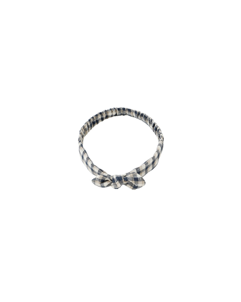 Baby Bow Headband | Navy Check