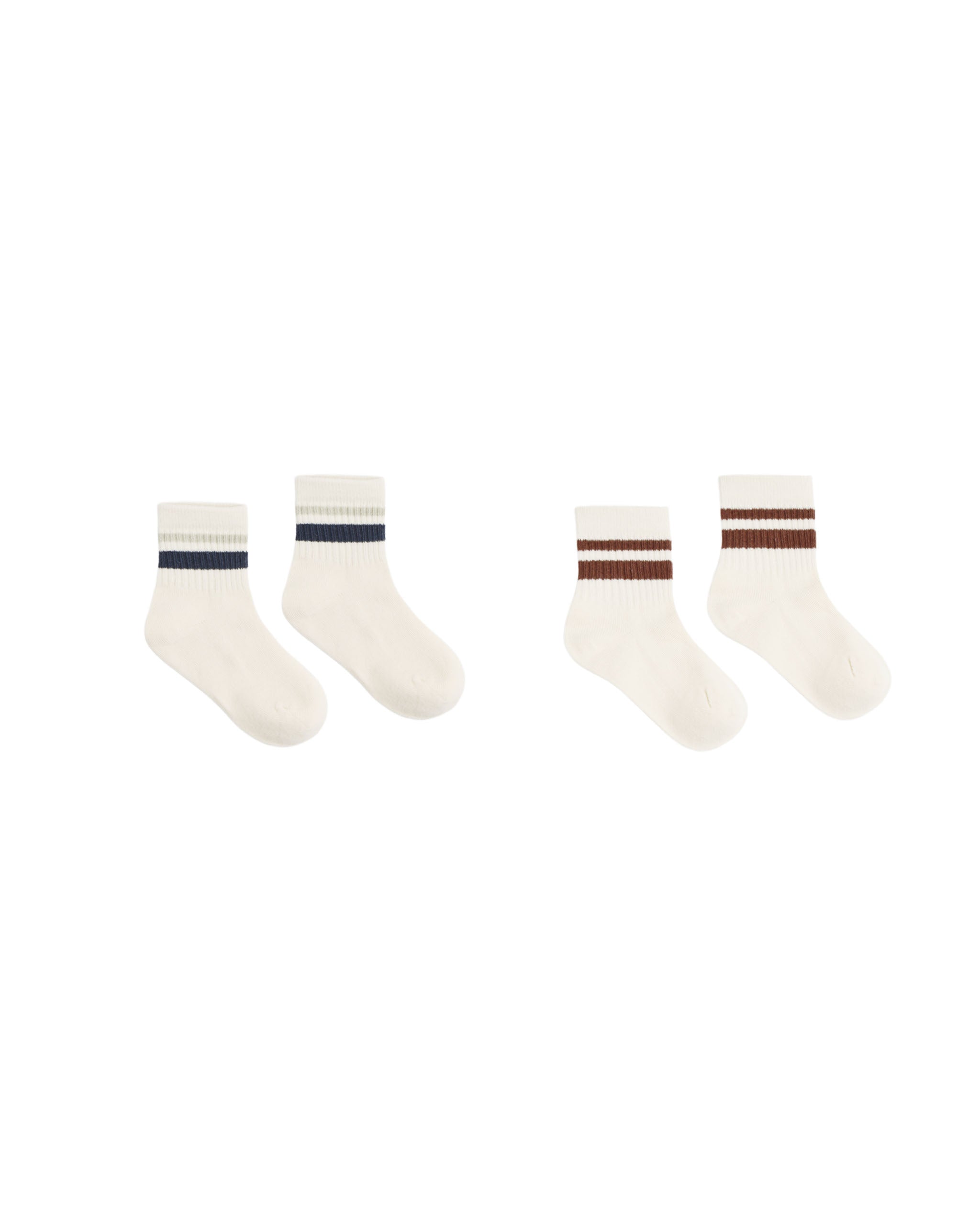 Stripe Socks, 2-Pack Fog, Mulberry