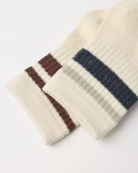 Stripe Socks, 2-Pack Fog, Mulberry