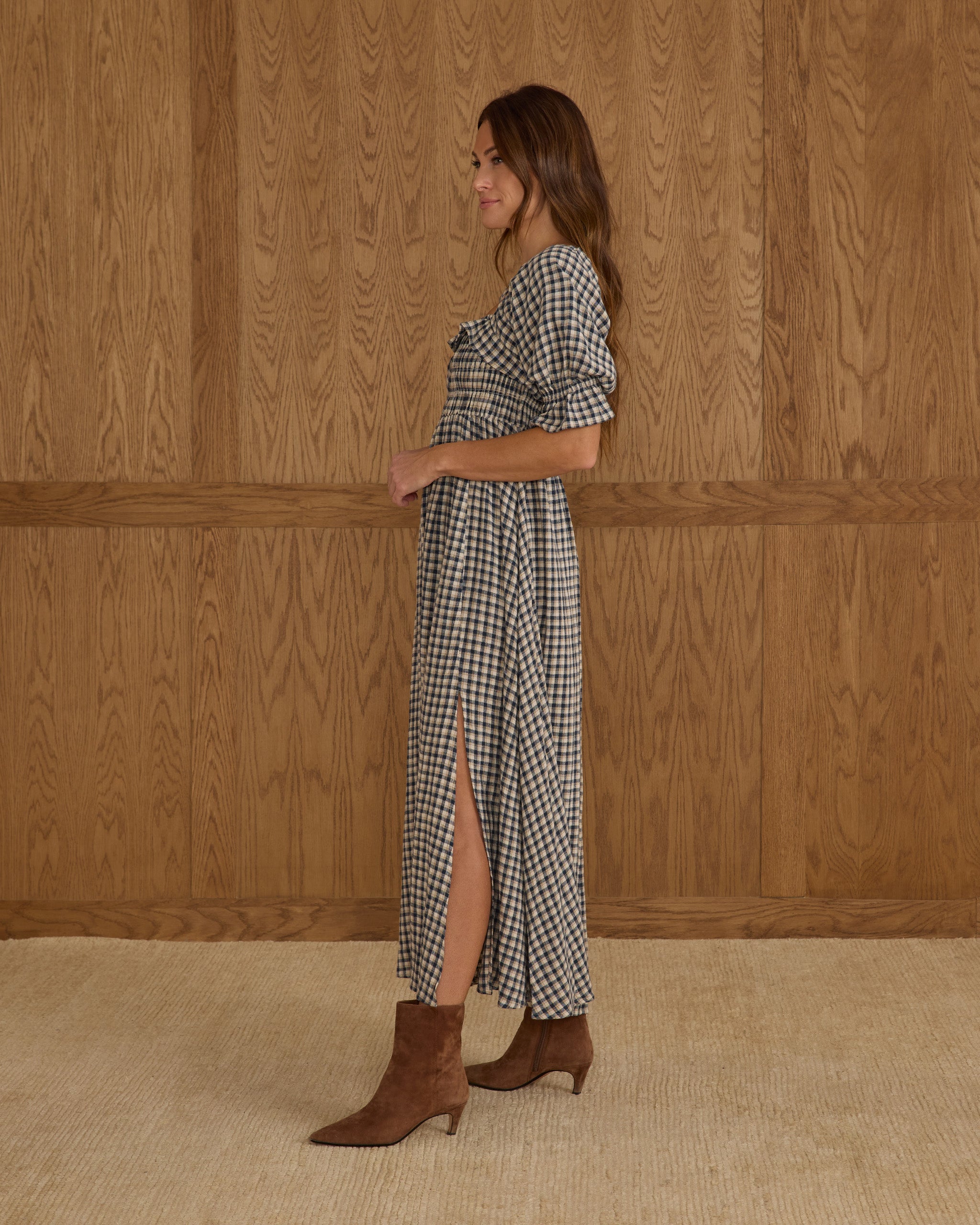 Birdie Dress || Navy Check