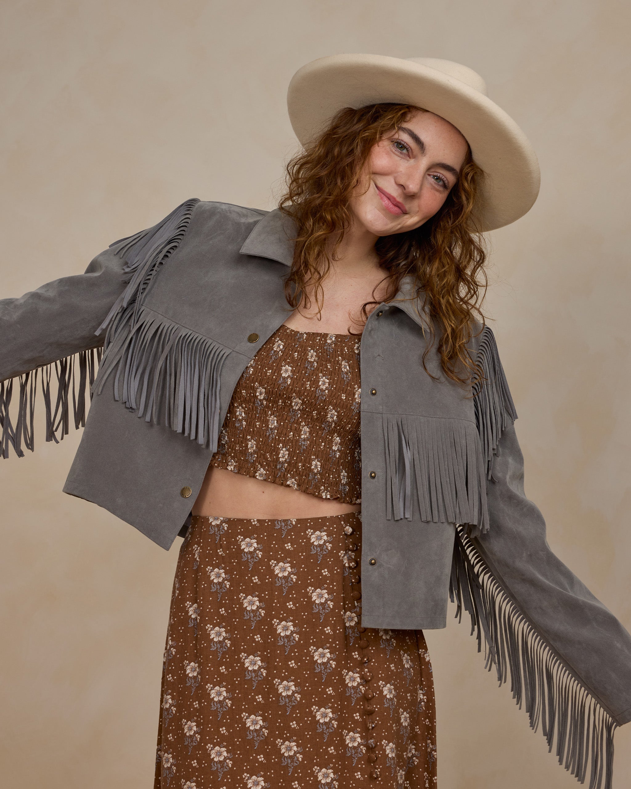 Fringe Jacket || Dusty Blue