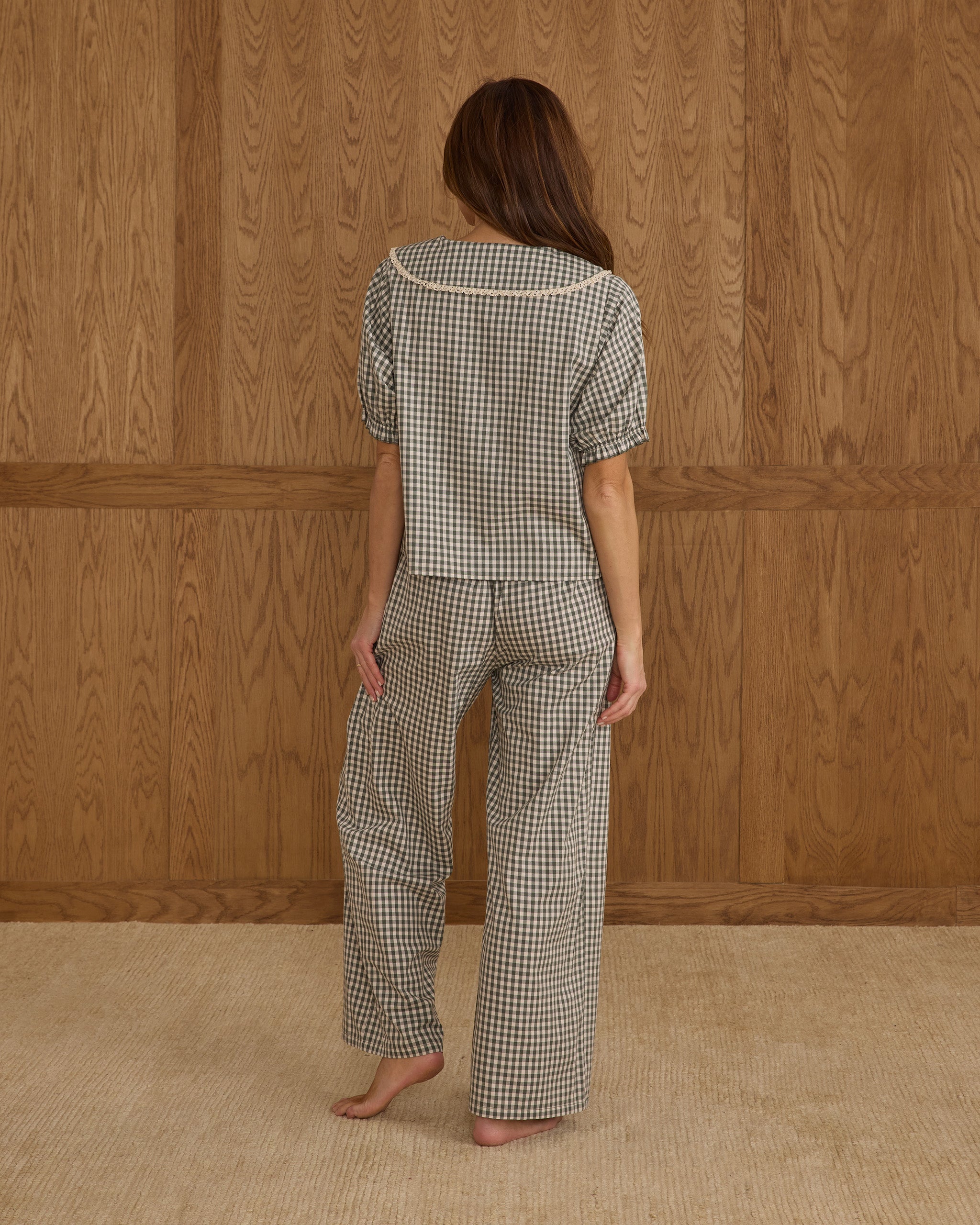 Ruffle Pajamas || Evergreen Gingham