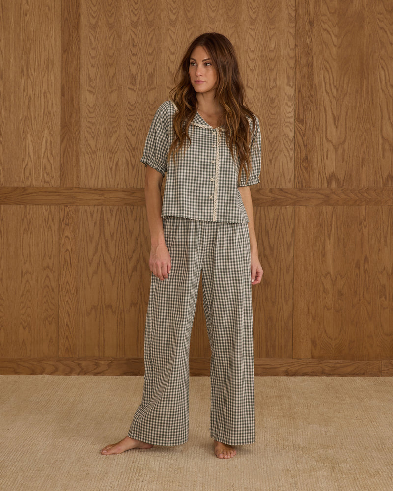 Ruffle Pajamas || Evergreen Gingham