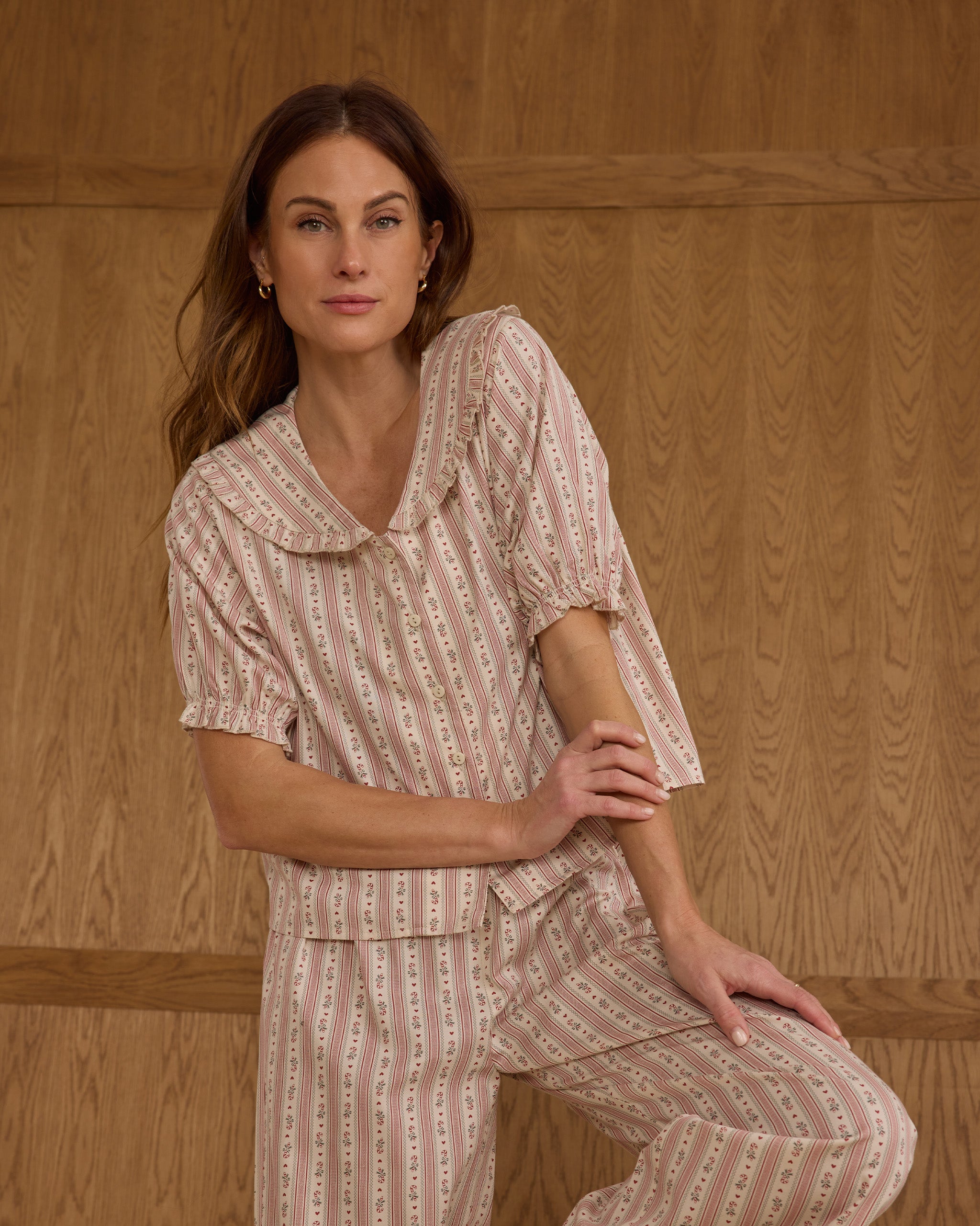 Ruffle Pajamas || Candy Cane Stripe