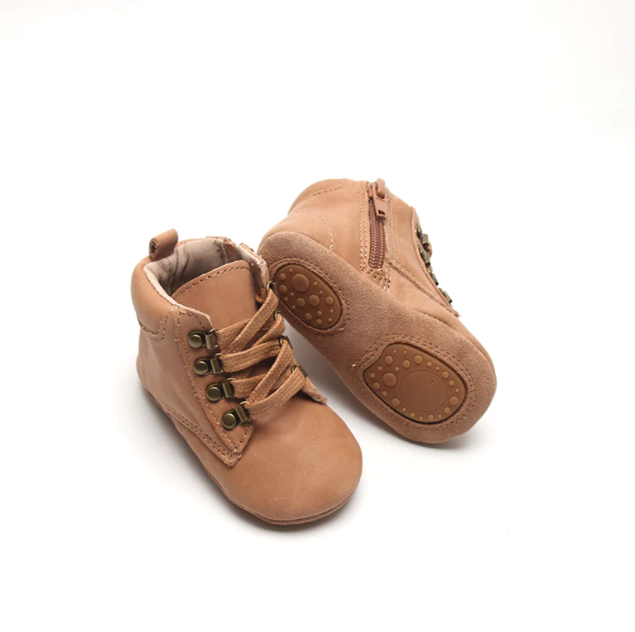Leather Combat Boot | Soft Sole | Sand