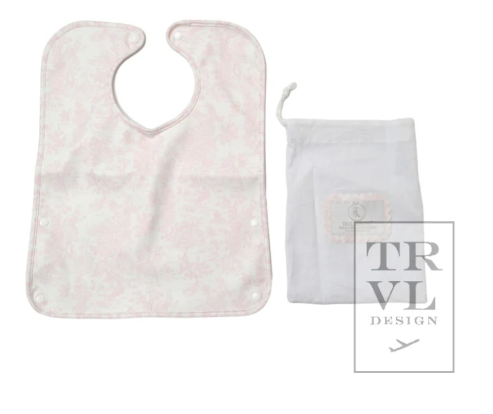 Bunny Toile Pink Bib
