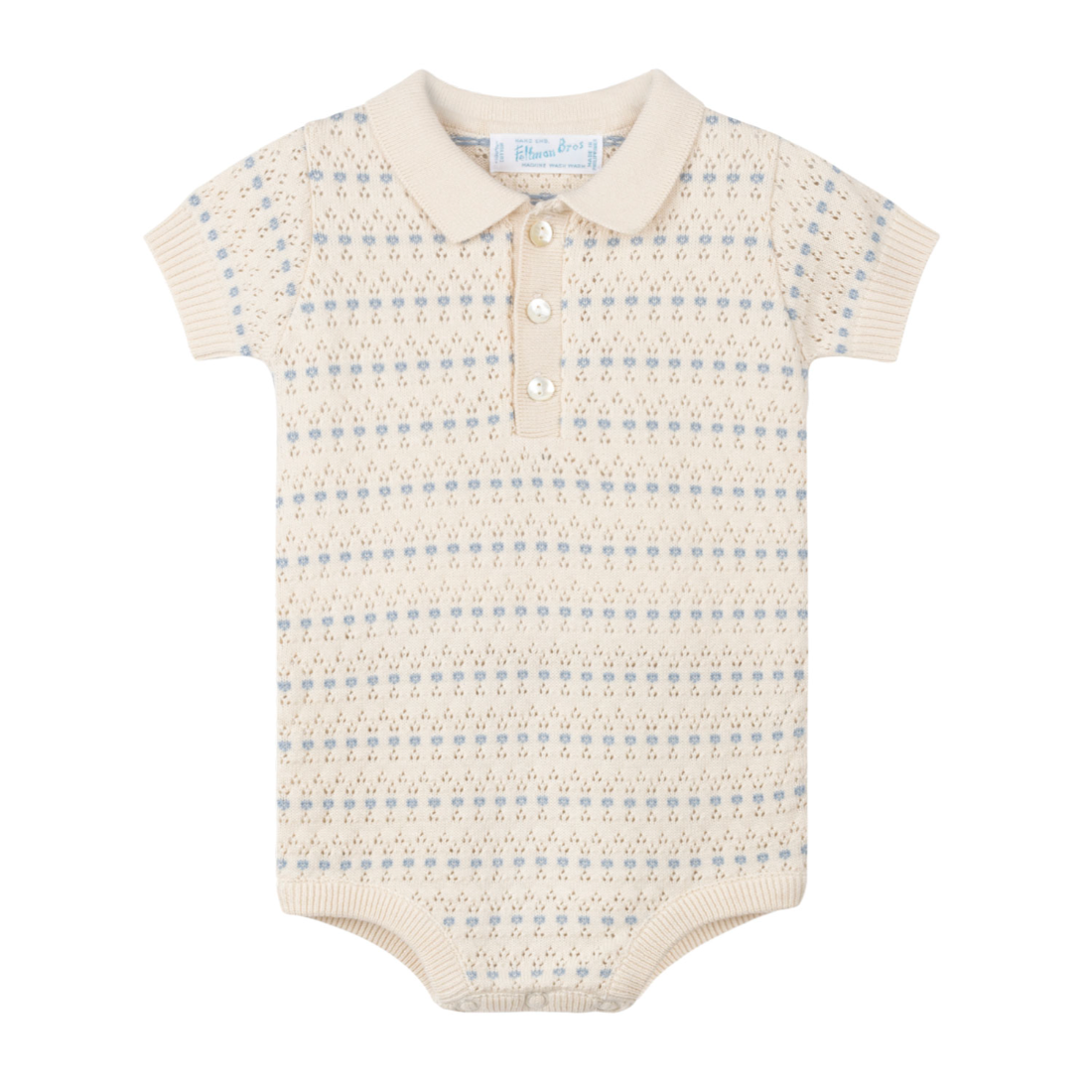 Boys Pointelle Jacquard Knit Romper