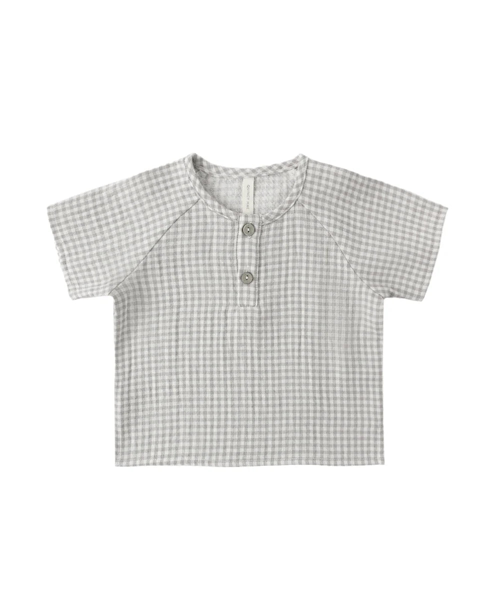 Short Sleeve Zion Shirt || Sage Gingham