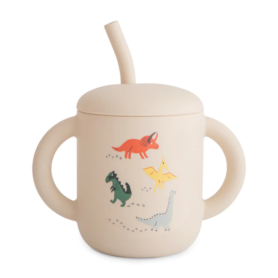 Silicone Training Cup + Straw | Dinosaurs