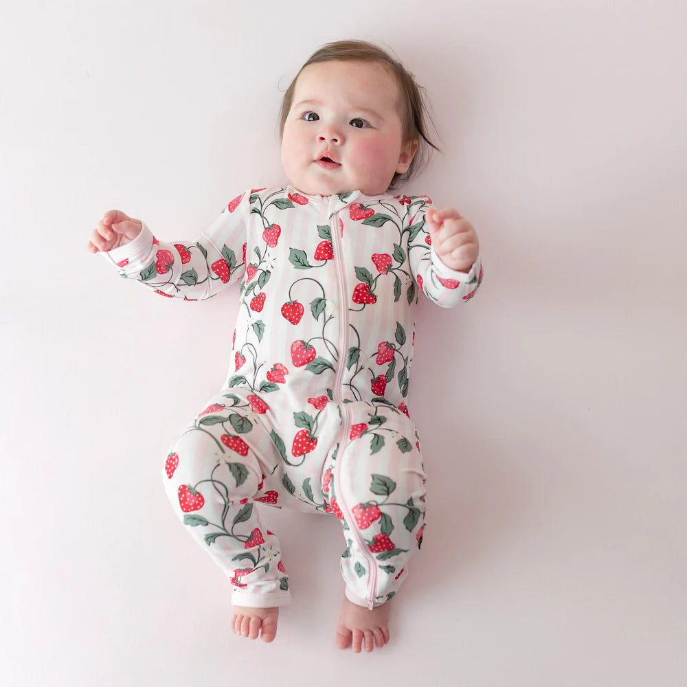 Zippered Romper || Strawberry Fields