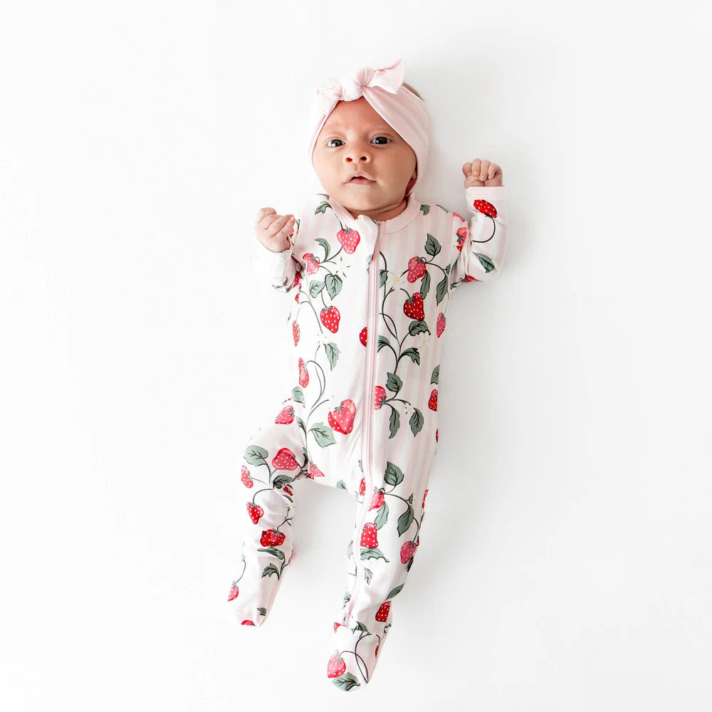 Zippered Footie || Strawberry Fields