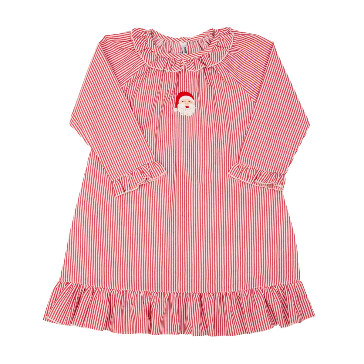 Red Stripe Santa Embroidered Gown