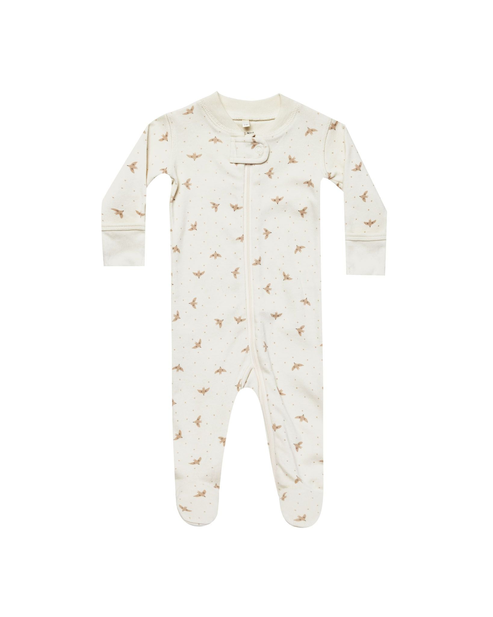 zip long sleeve sleeper footie - doves