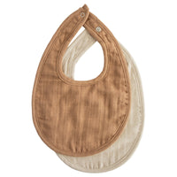 Muslin Bib 2-Pack | Tan/Fog