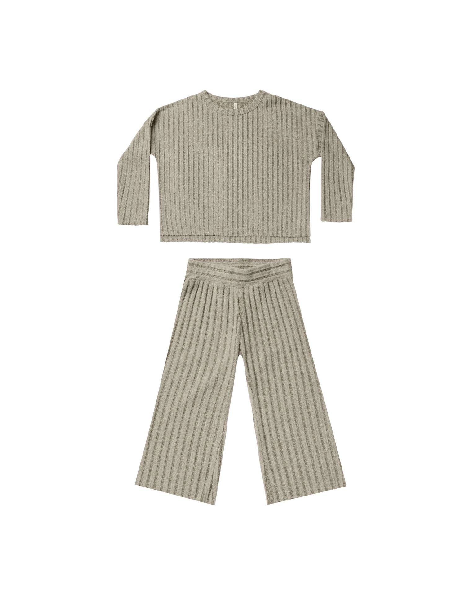 Cozy Rib Knit Set - Fern