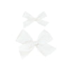 Satin Bow - White Clip