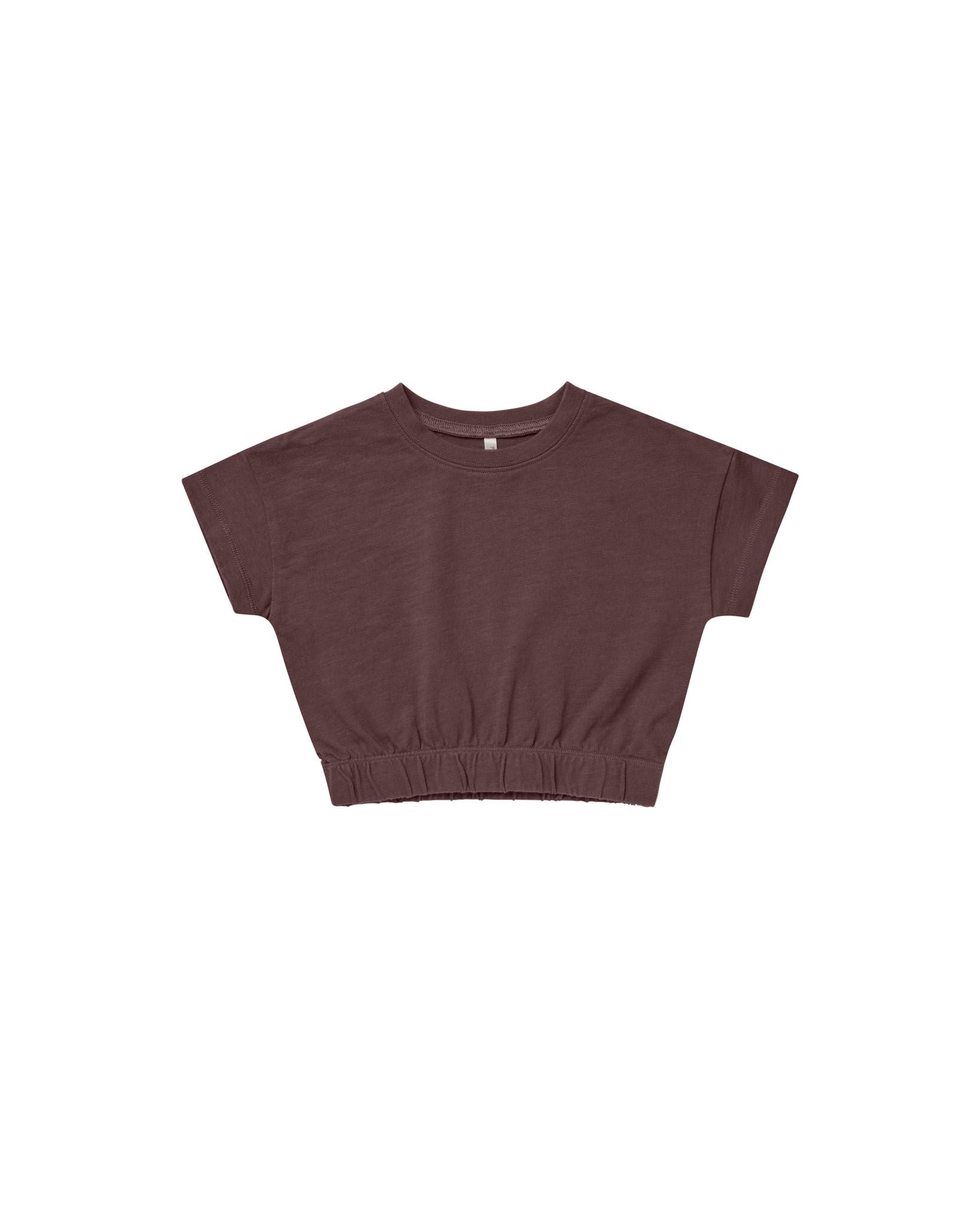 Cinched Jersey Tee - Plum