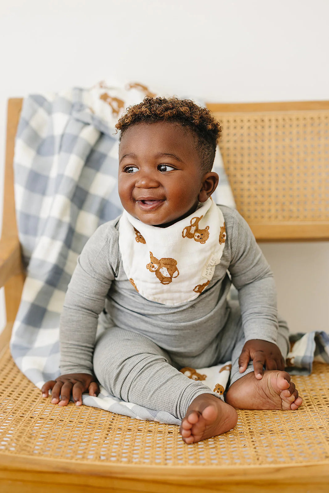 Teddy Bear Muslin Bib