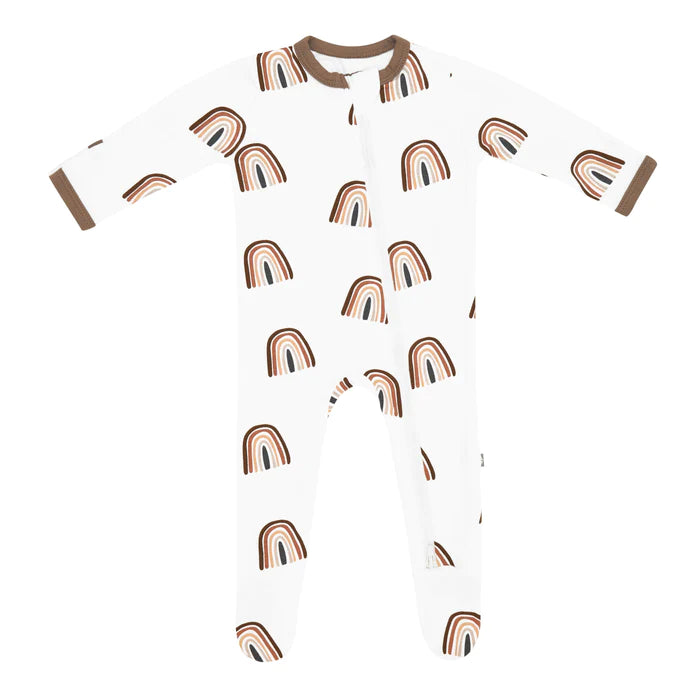 Zippered Footie - Coffee Rainbow