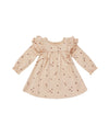 long sleeve flutter dress - tulips