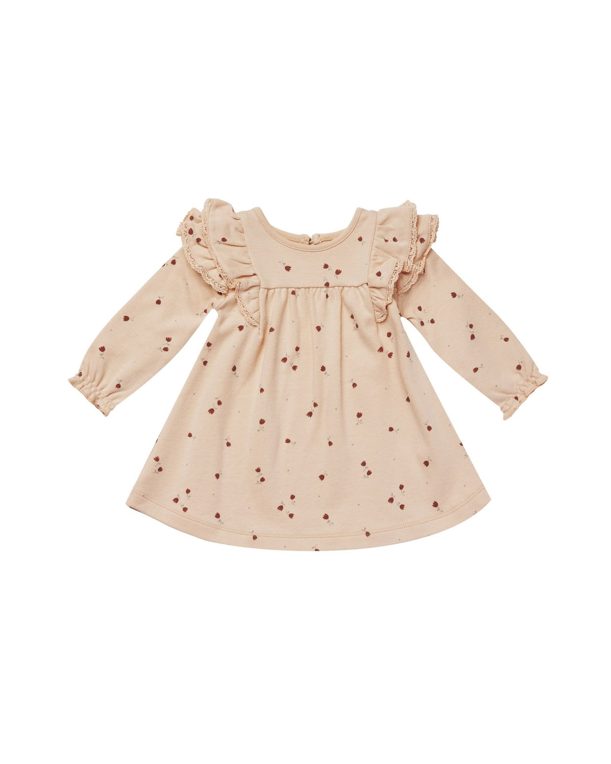 long sleeve flutter dress - tulips