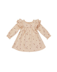 long sleeve flutter dress - tulips