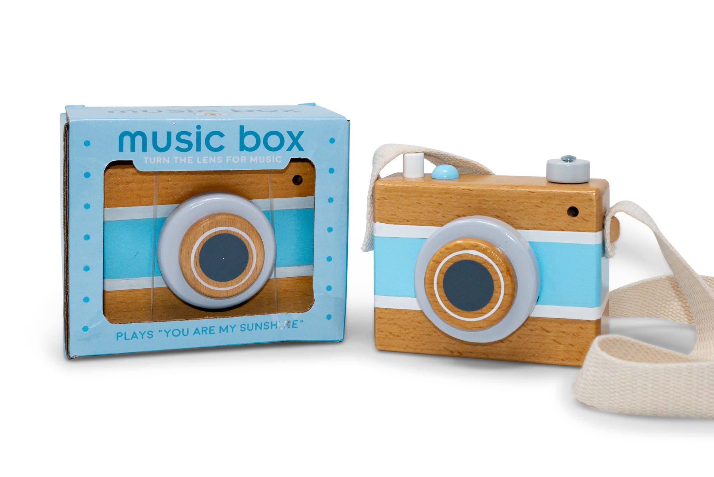 Vintage Camera Music Box - Blue